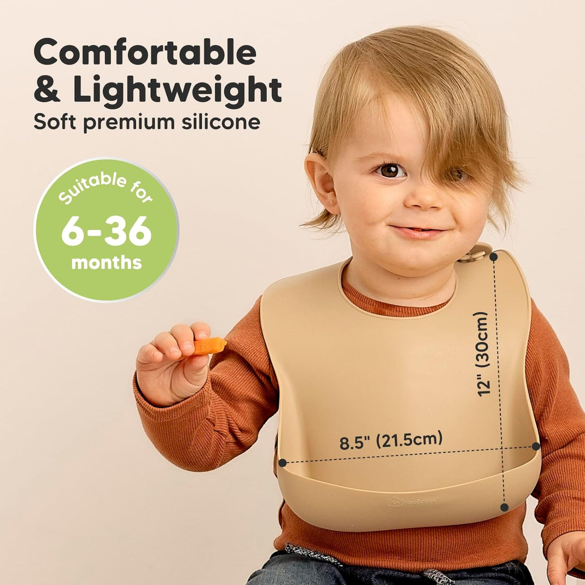 KeaBabies 2-Pack Silicone Baby Bibs for Eating - Sturdy Food-Grade Silicone Bibs for Babies Girl