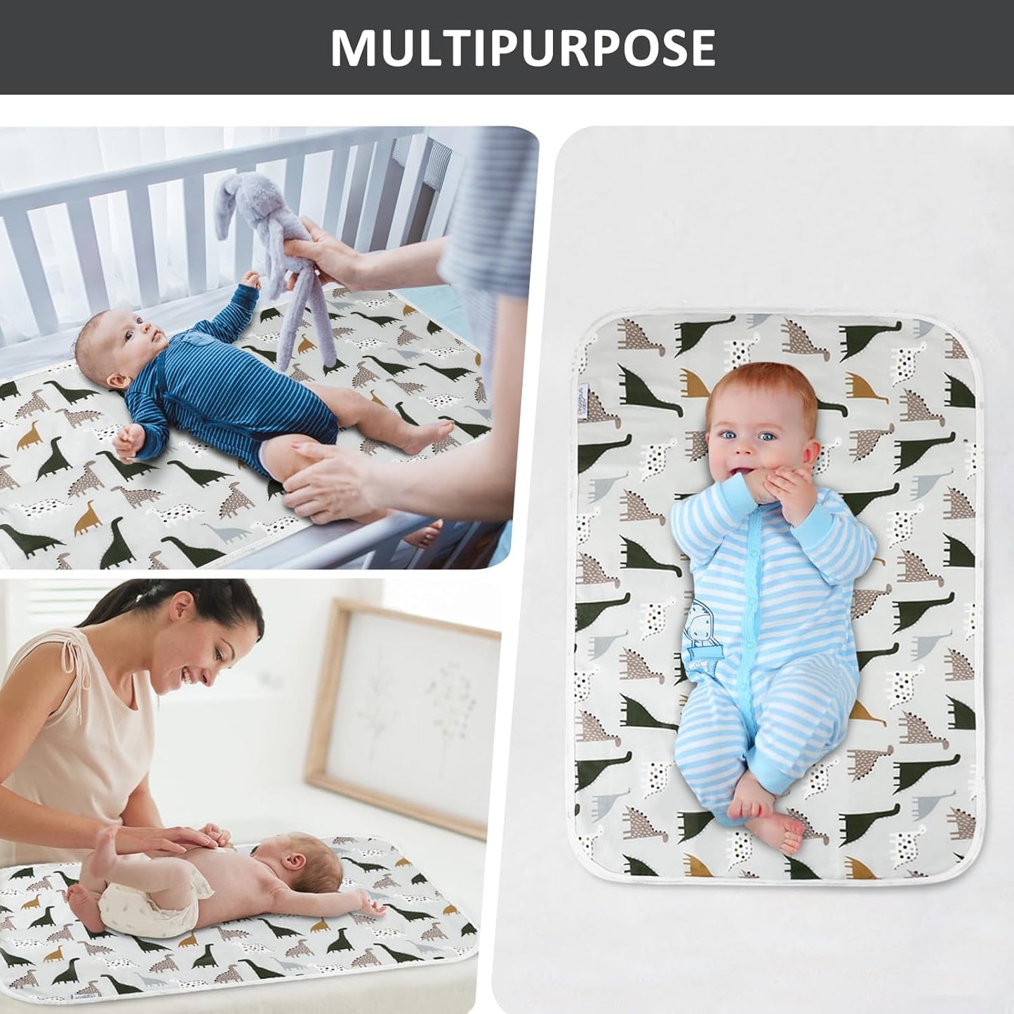 Baby Diaper Changing Pad, 21 5/8" x 31.5" Waterproof Changing Pad Liners - Reusable Soft and