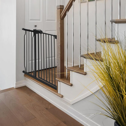 Extra Wide Baby Gate for Stairs Doorways with Door, 30" Tall 57.1-66.5" Wide Easy Install Dog Gate