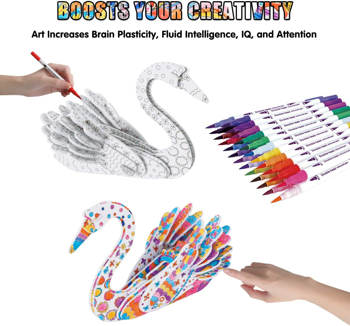 3D Coloring Puzzle Set, Arts and Crafts for Girls and Boys Age 6 7 8 9 10 11 12 Year Old, Fun