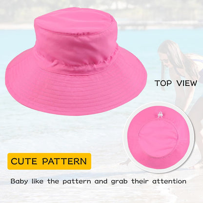 Peecabe Summer Baby Sun Hat for Boys Girls UPF 50+ Wide Brim Toddle Bucket Hat Adjustable Baby
