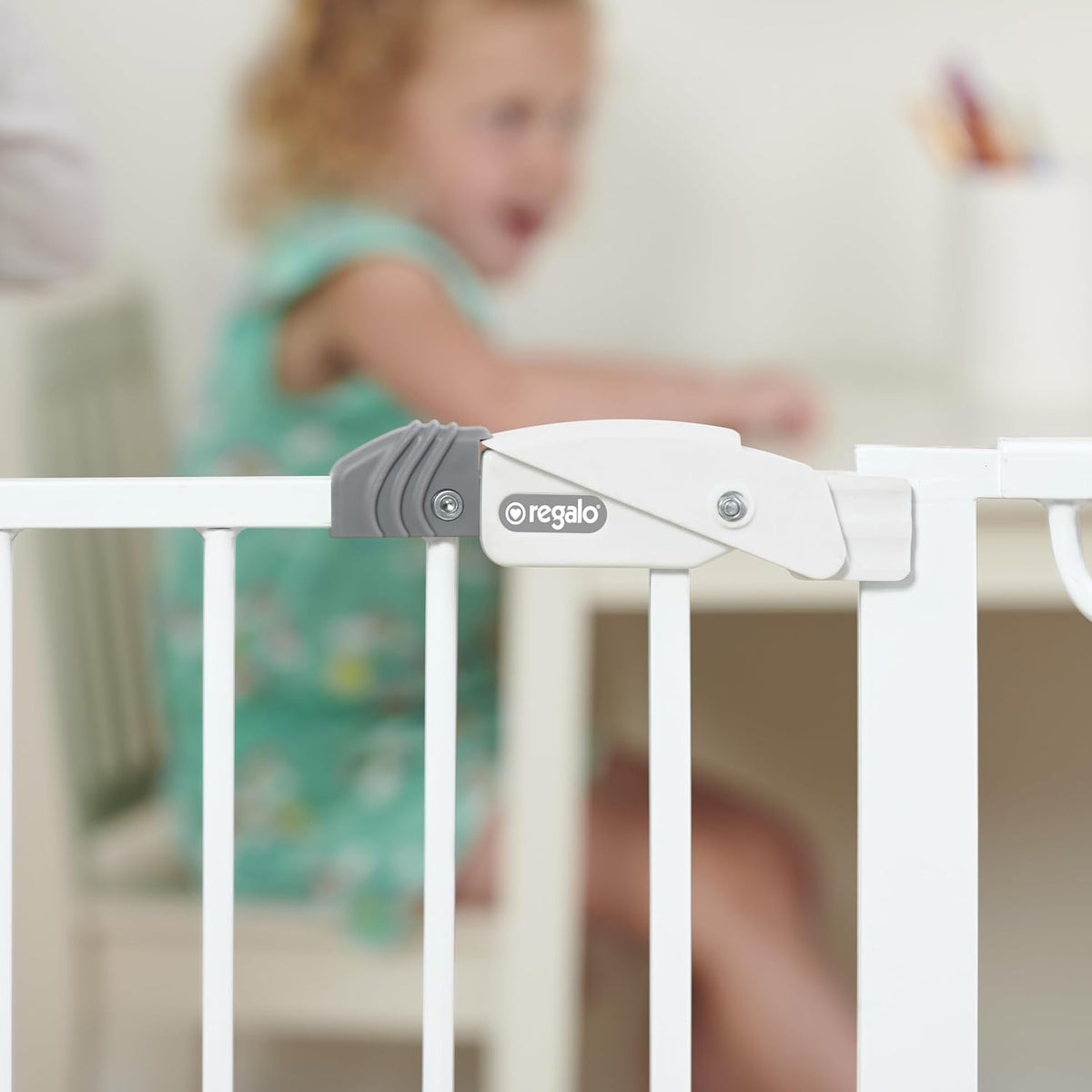 Regalo 56-Inch Extra WideSpan Walk Through Baby Gate, Includes 4-Inch, 8-Inch and 12-Inch