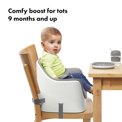 Portable Booster Seat with Straps, Attaches to Dining Table Chair, Removable Washable Cushion