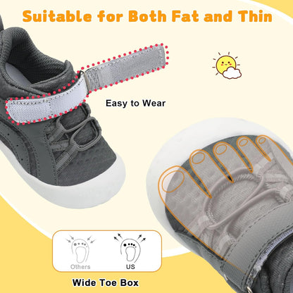 FEETCITY Wide Baby Shoes Boys Girls Baby Barefoot Shoes Breathable Infant Walking Shoe Crib Sock