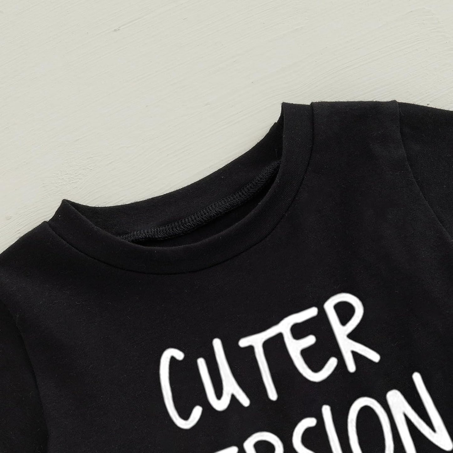 wdehow Toddler Kids Baby Boy Summer Clothes Sets 1T 2T 3T 4T 5T Letter Print Short Sleeve Tops