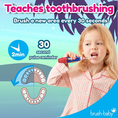 Brush‑Baby - KidzSonic Flamingo Kids Electric Toothbrush for Ages 3+ with Disco LED Lights, Gentle