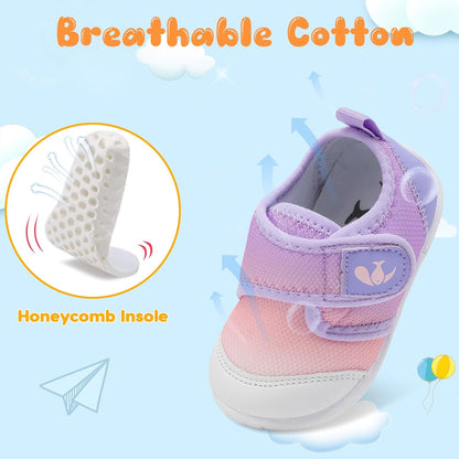 FEETCITY Baby First Walking Shoes Boys Girls Infant Sneakers Crib Shoes Breathable Lightweight Slip