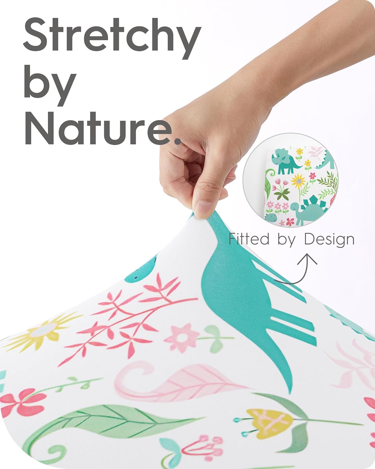 Dinosaur Pack N Play Sheets Fitted, Ultra Soft Mini Crib Sheets for Boy, Premium Jersey Knit Pack