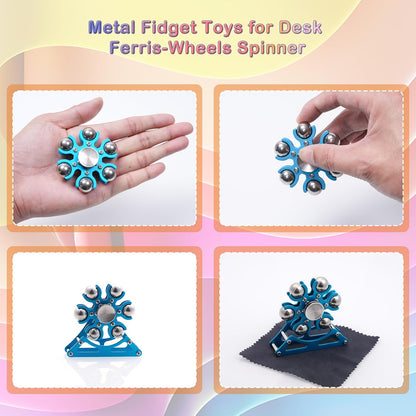 Desk-Fidget-Toys for Ferris-Wheels-Spinner: Metal Kinetic-Spinner 4mins, Cool-Gadgets for Kid