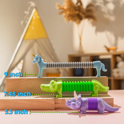 Boxgear 5-Pack Pop Tubes Mixed Animal Fidget Toys – Sensory Tubes for Toddlers – Cute Animal