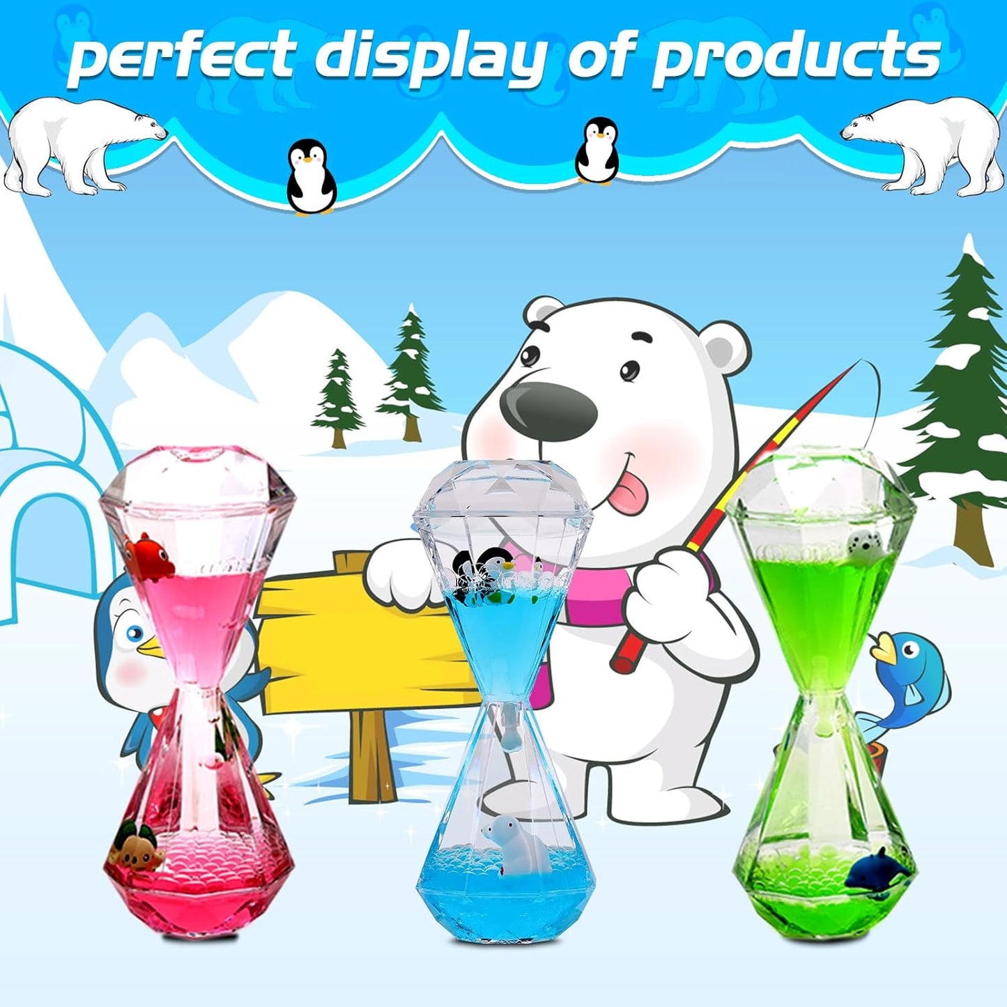 XINBAOHONG Liquid Motion Bubbler for Kids and Adults Hourglass Liquid Bubbler Timer for Sensory