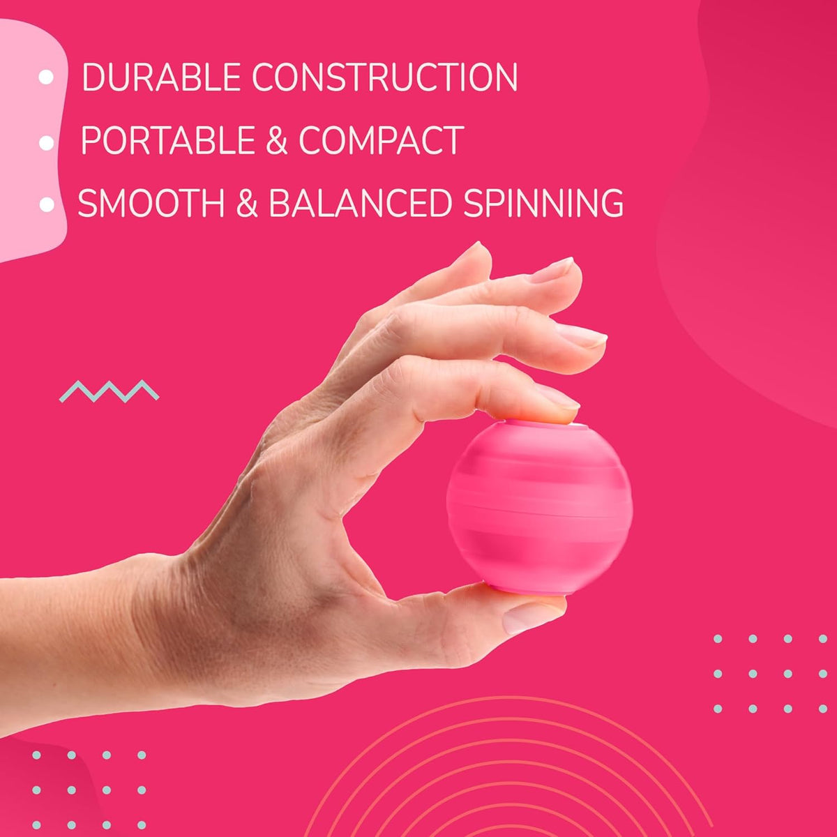 Fidget Spinners 2 Inch Fidget Spinner Balls 12 Pcs Fidget Spinner Pack - Pink Soccer Fidget