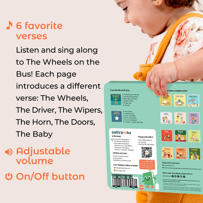 Calis Books The Wheels on The Bus Book | New Rechargeable Musical Book, No More Batteries | Books