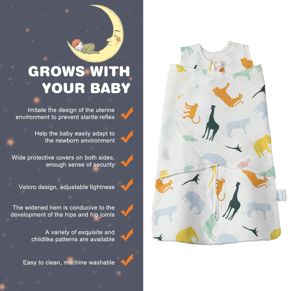 Swaddle-Blanket Baby Girl & Boy Swaddles Newborn Infant Transition 100% Cotton Wrap Blankets, 3-Way