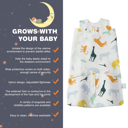 Swaddle-Blanket Baby Girl & Boy Swaddles Newborn Infant Transition 100% Cotton Wrap Blankets, 3-Way
