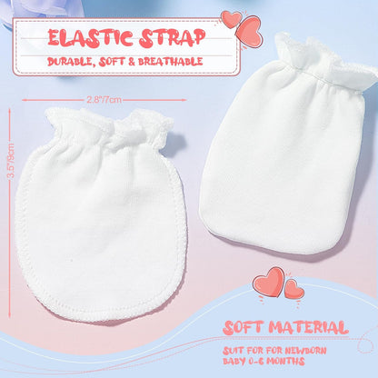 9 Pairs Newborn Baby Boys Girls Mittens 0-6 Months Infant Toddler Mittens No Scratch Solid Color