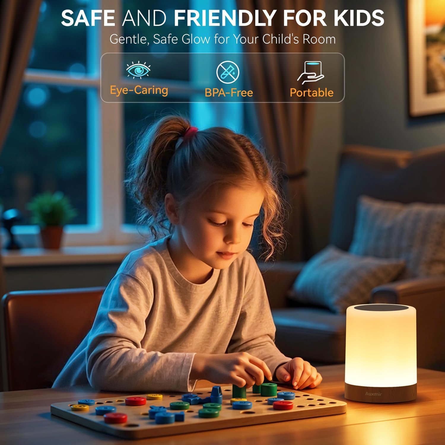 LED Night Light Bedside Lamp Touch and Remote Control Dimmable Tabletop 13 Colors Changing 5