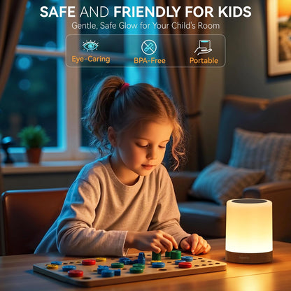 LED Night Light Bedside Lamp Touch and Remote Control Dimmable Tabletop 13 Colors Changing 5