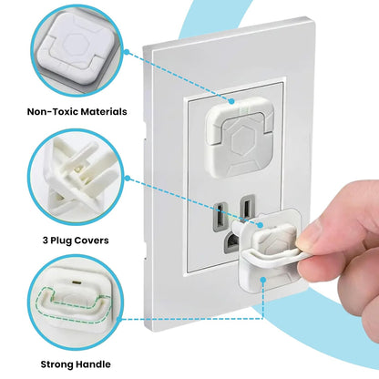60 Pack Outlet Covers Baby Proofing with Pull Handle- Plug Covers Baby Proofing- White Baby Proof