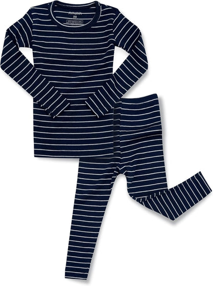 AVAUMA Stripe Pattern Baby Boys Girls Pajama Set Kids Toddler Snug fit Ribbed Sleepwear pjs for
