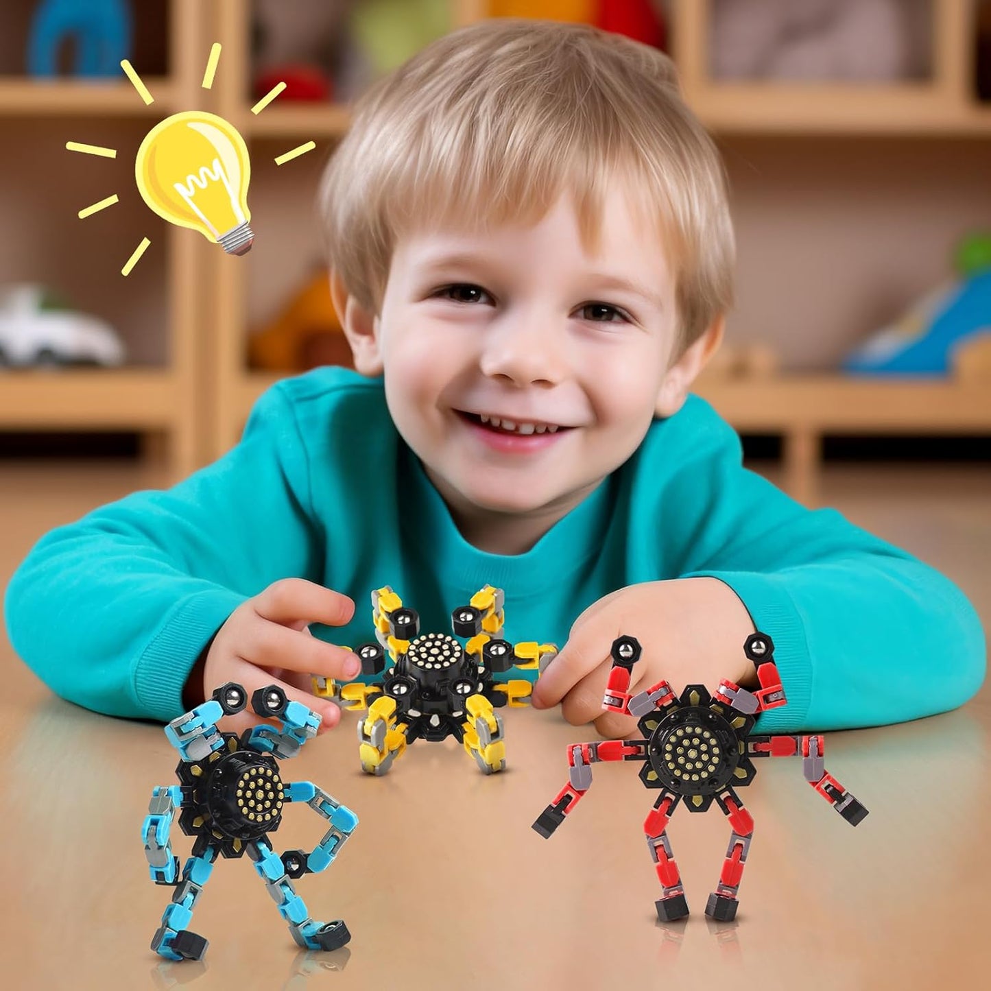 Transformable Fidget Spinners for Kids and Adults Stress Relief Sensory Toys for Boys and Girls