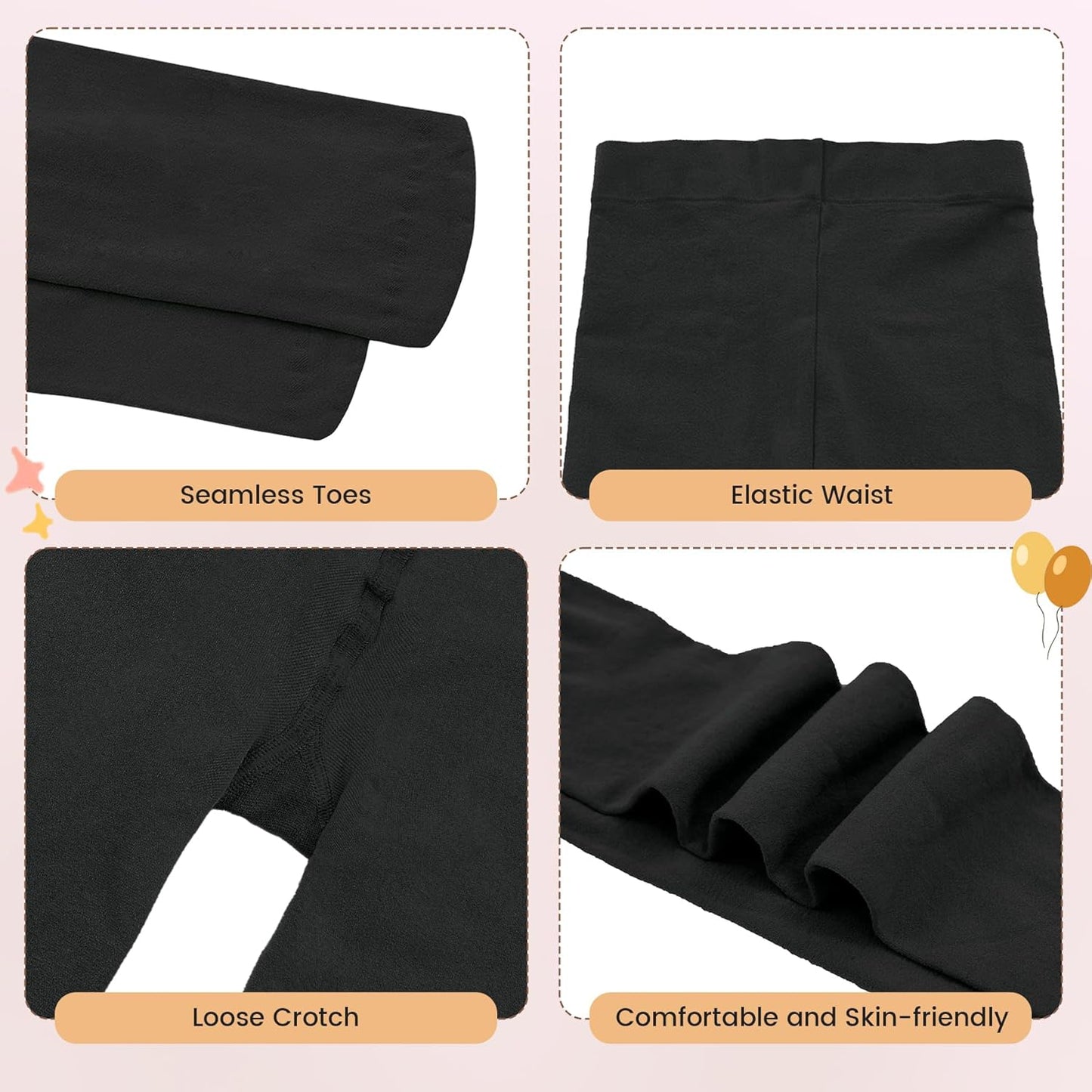 Girls Ballet Dance Tights for Toddler Baby Soft Athletic Leggings Infant Elastic Dance Tights for