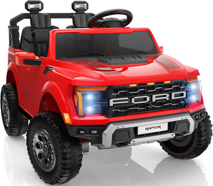 24V 2 Seater Ride on Toys for Kids, Licensed Ford F-150 Raptor Kids Electric Vehicles w/Remote