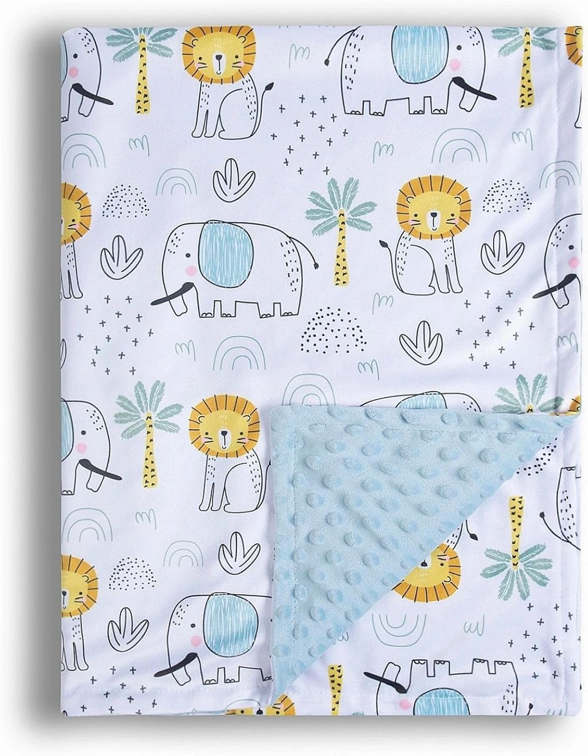 Baby Blanket for Boys Girls Soft Minky with Double Layer Dotted Backing, Cartoon Printed 30 x 40