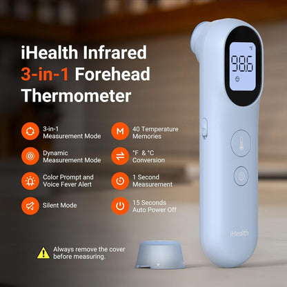 iHealth Infrared Digital Thermometer for Adults and Kids, Baby Thermometer with 3-in-1 Mode &