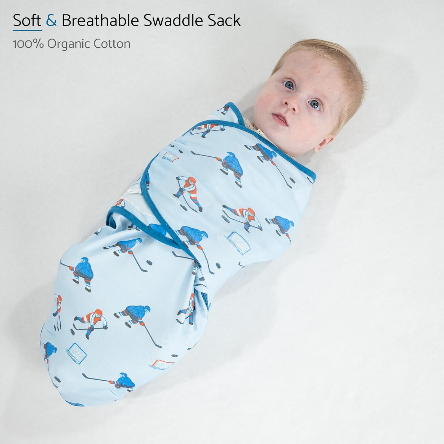 LollyBanks Baby Swaddle, 100% Organic Cotton Newborn Boy Swaddle Sack 0-3 Months, Newborn Baby
