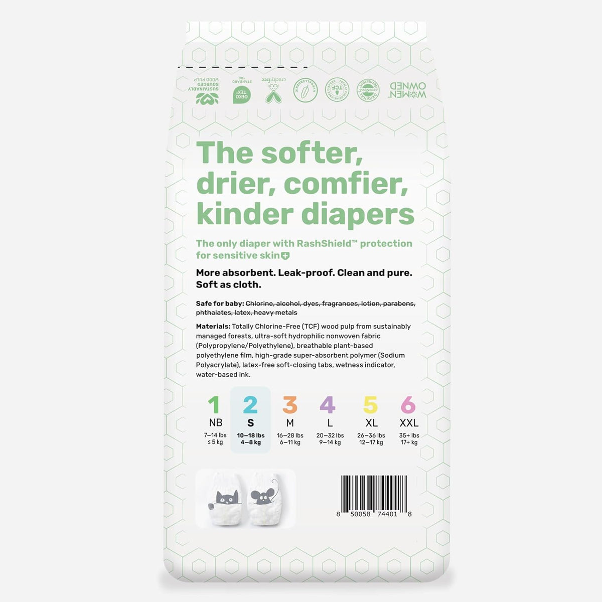 PARASOL Clear+Dry Disposable Diapers | RashShield Protection, Leakproof Design, Hypoallergenic