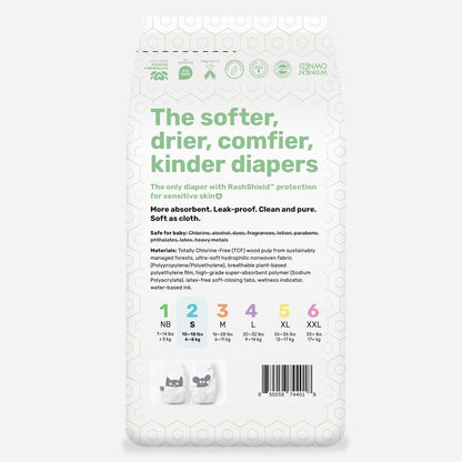 PARASOL Clear+Dry Disposable Diapers | RashShield Protection, Leakproof Design, Hypoallergenic