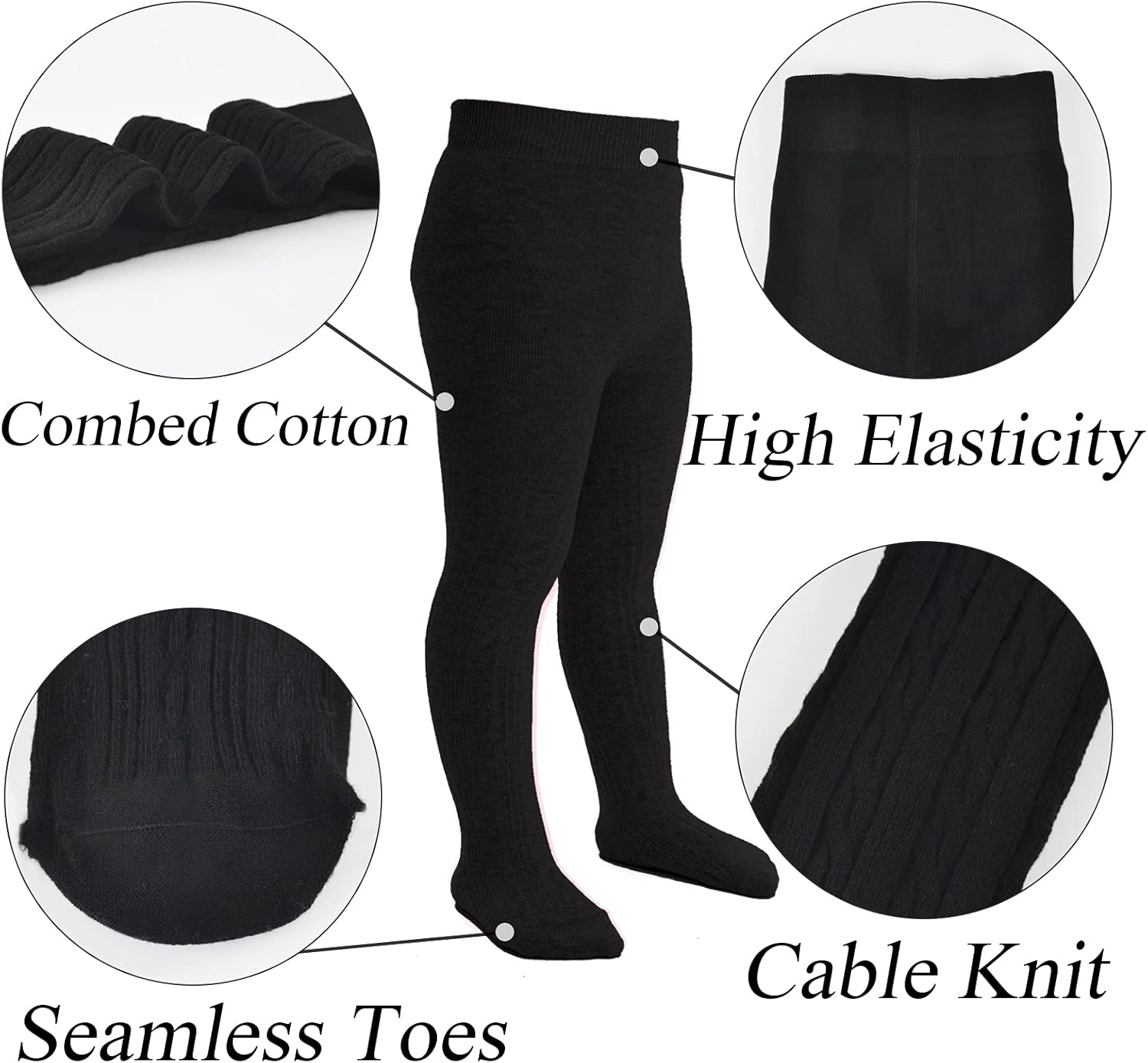 Mini angel Baby Tights Toddler Girl Tights Seamless Cable Knit Leggings Soft Cotton Stockings