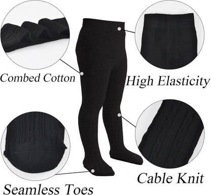 Mini angel Baby Tights Toddler Girl Tights Seamless Cable Knit Leggings Soft Cotton Stockings