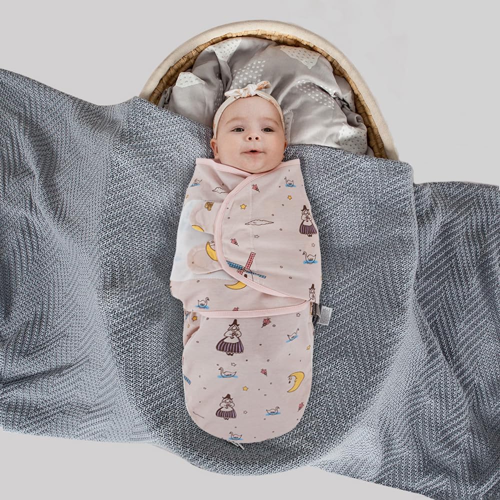 HOUSBAY 100% Cotton Baby Swaddle Sleep Sacks for Newborn Swaddling Blankets Adjustable 2-Way Zipper