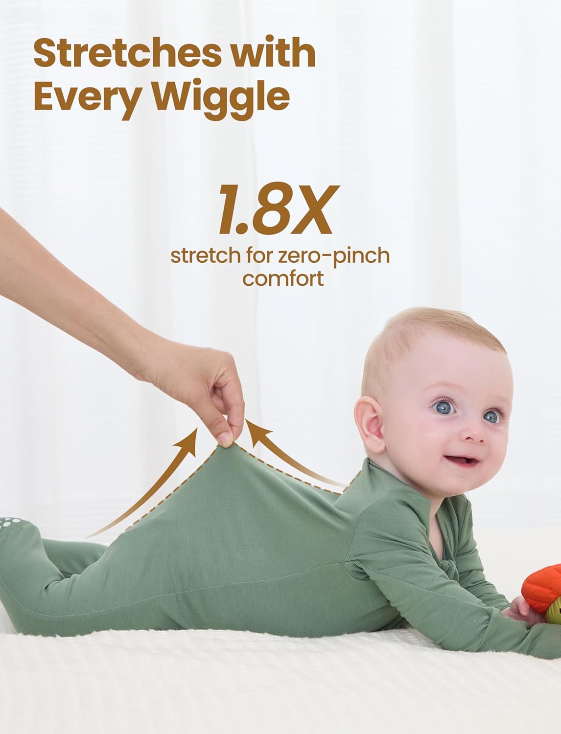 PATPAT Baby Footies Boys Girls - Bamboo Viscose - Zipper & Non-Slip Soles Romper Mitten - Footed &