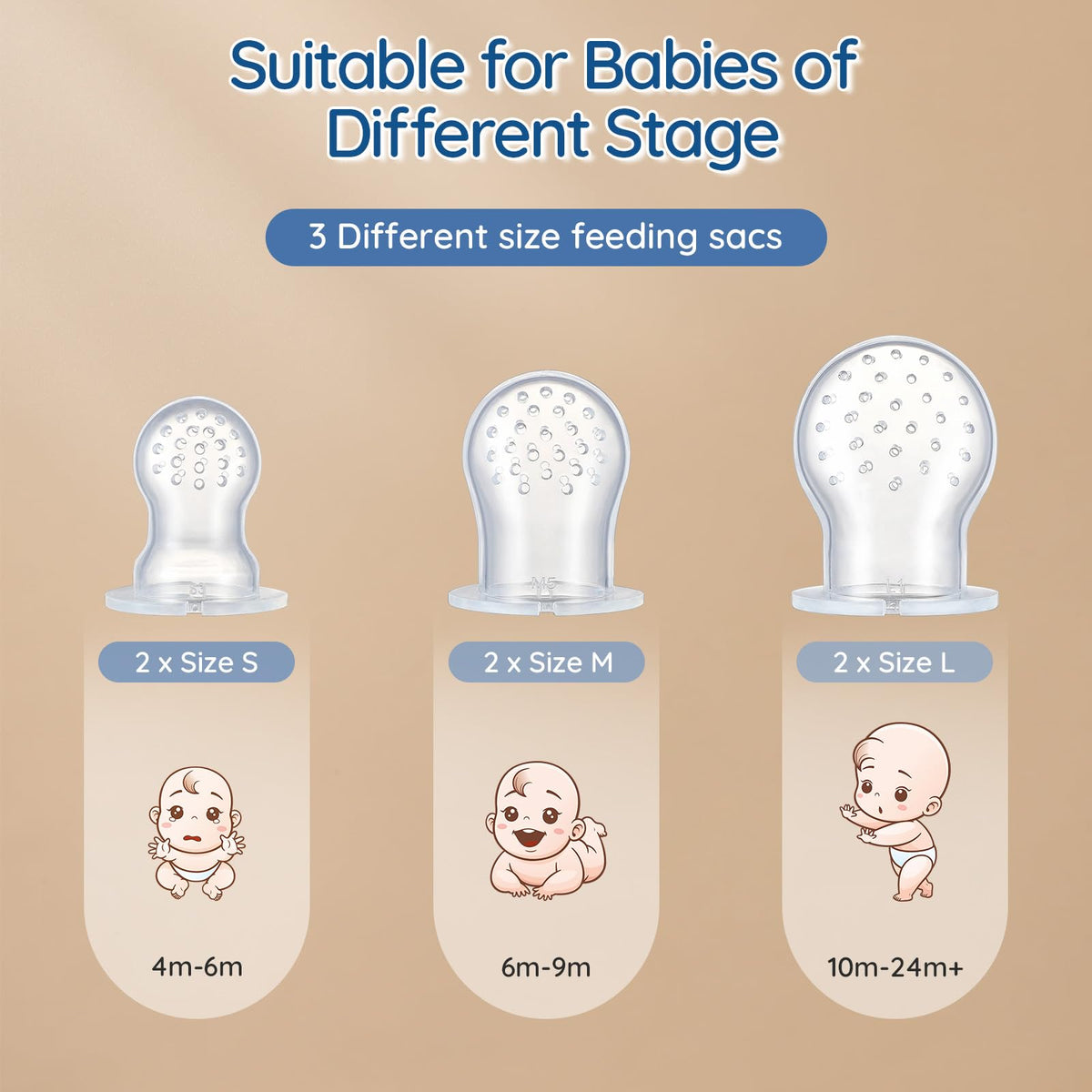 2 Pack Silicone Baby Fruit Feeder with Mini Freezer Tray, Breastmilk Popsicle Molds for Baby