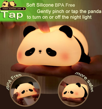 DREAMING MY DREAM Cute Panda Night Light, LED Squishy Novelty Animal Night Lamp, 3 Level Dimmable