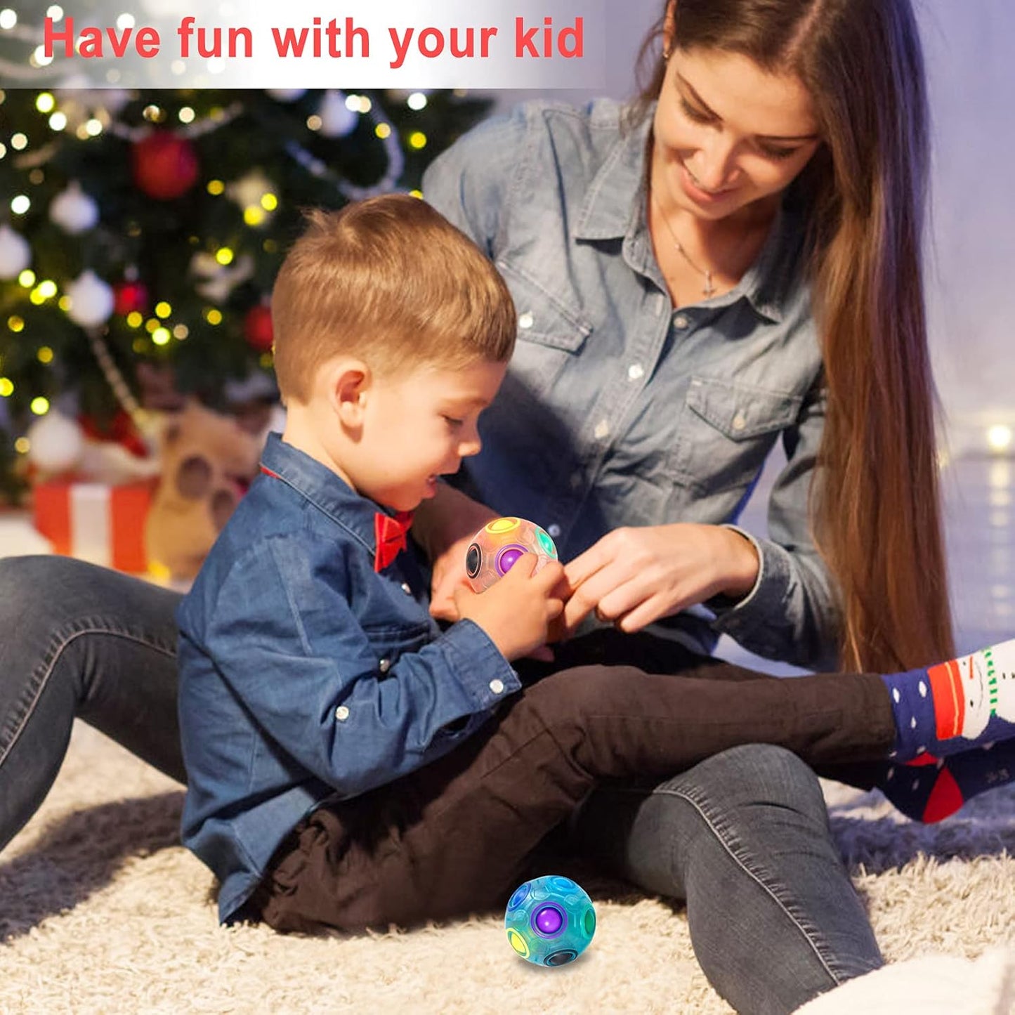 Vdealen Magic Rainbow Puzzle Ball, Fidget Ball Puzzle Brain Teaser Fidget Toy for Boys & Girls