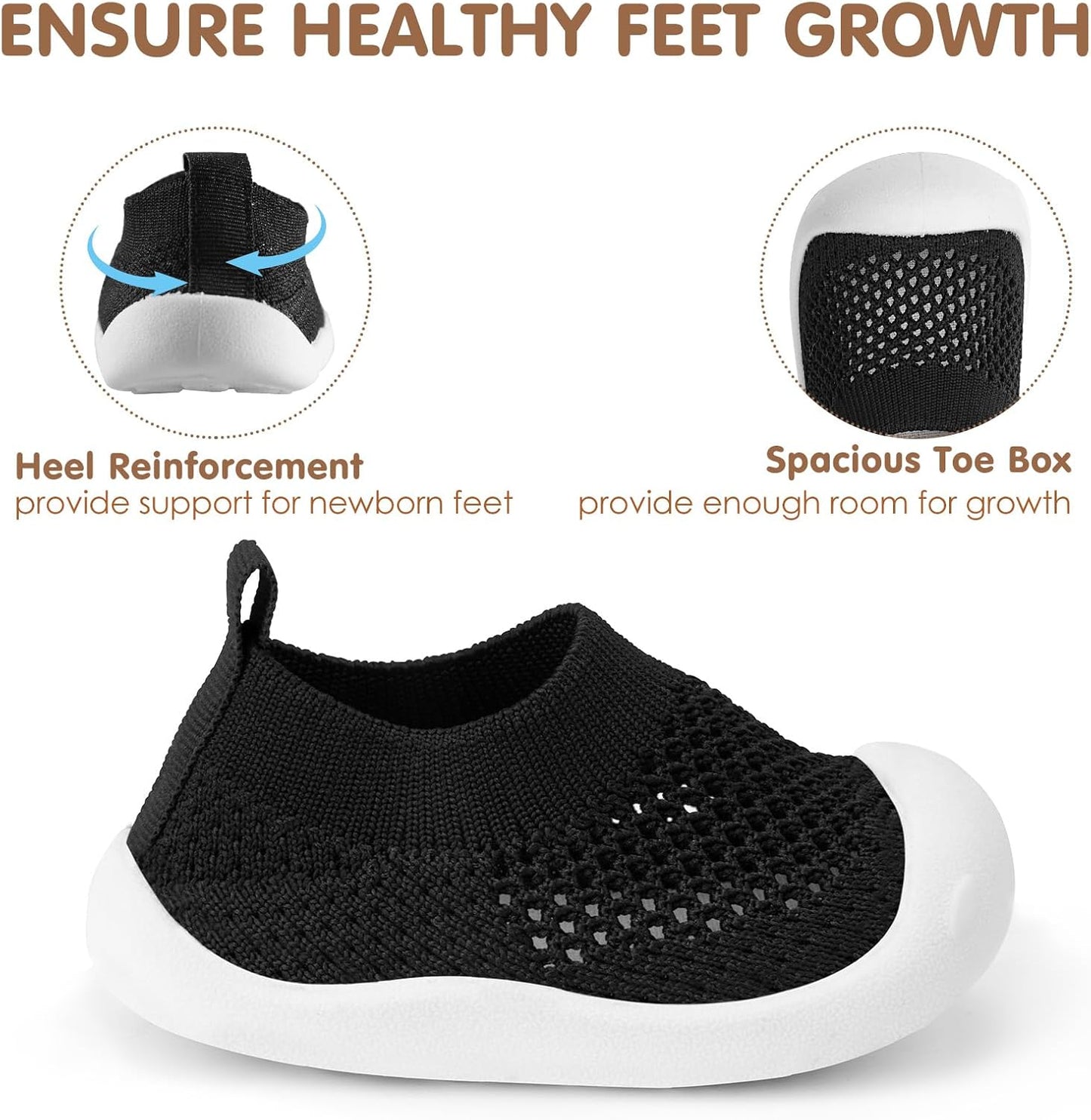Baby Walking Shoes Toddler Girl Boy Soft Sole Breathable Mesh Slip on Summer Wide Shoes Infant