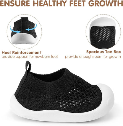 Baby Walking Shoes Toddler Girl Boy Soft Sole Breathable Mesh Slip on Summer Wide Shoes Infant
