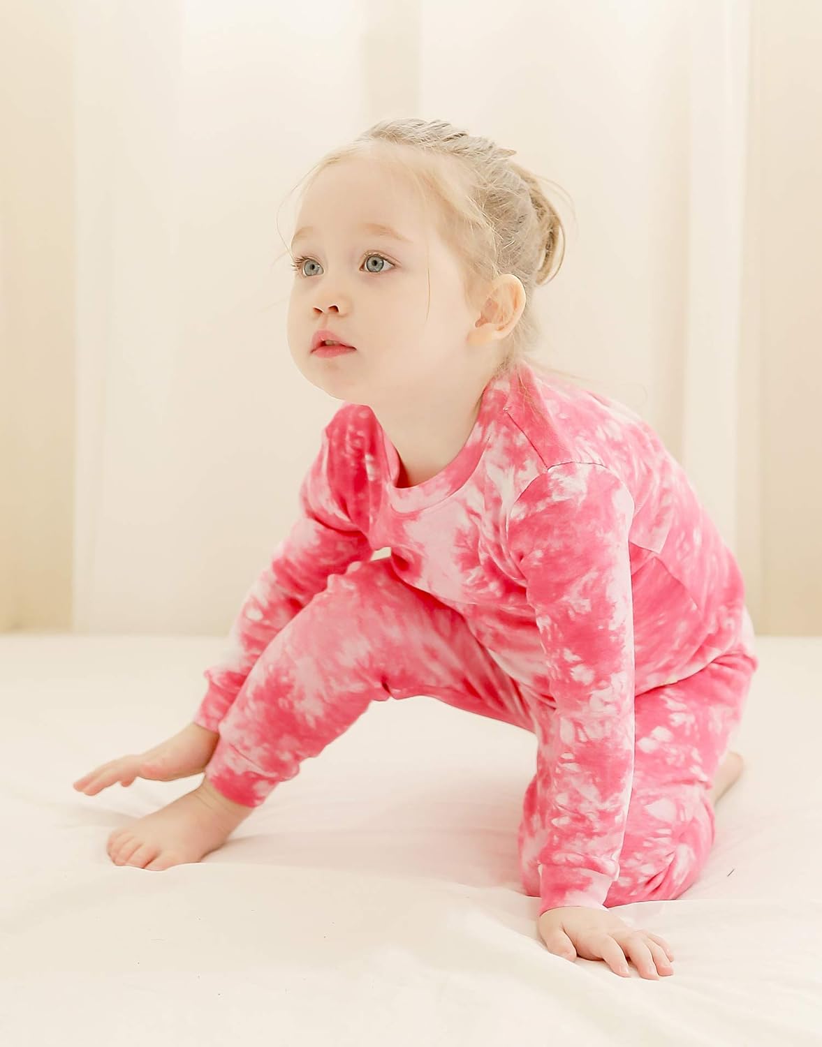 VAENAIT BABY 12M-12Y Toddler Kids Boys Girls 100% Cotton Marbling Tiedye Sung Fit Sleepwear Pajamas