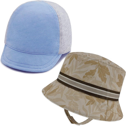 Keepersheep Baby Reversible Baseball Cap Infant Sun Hat, Cotton Knit Soft Brim for Infant Toddler