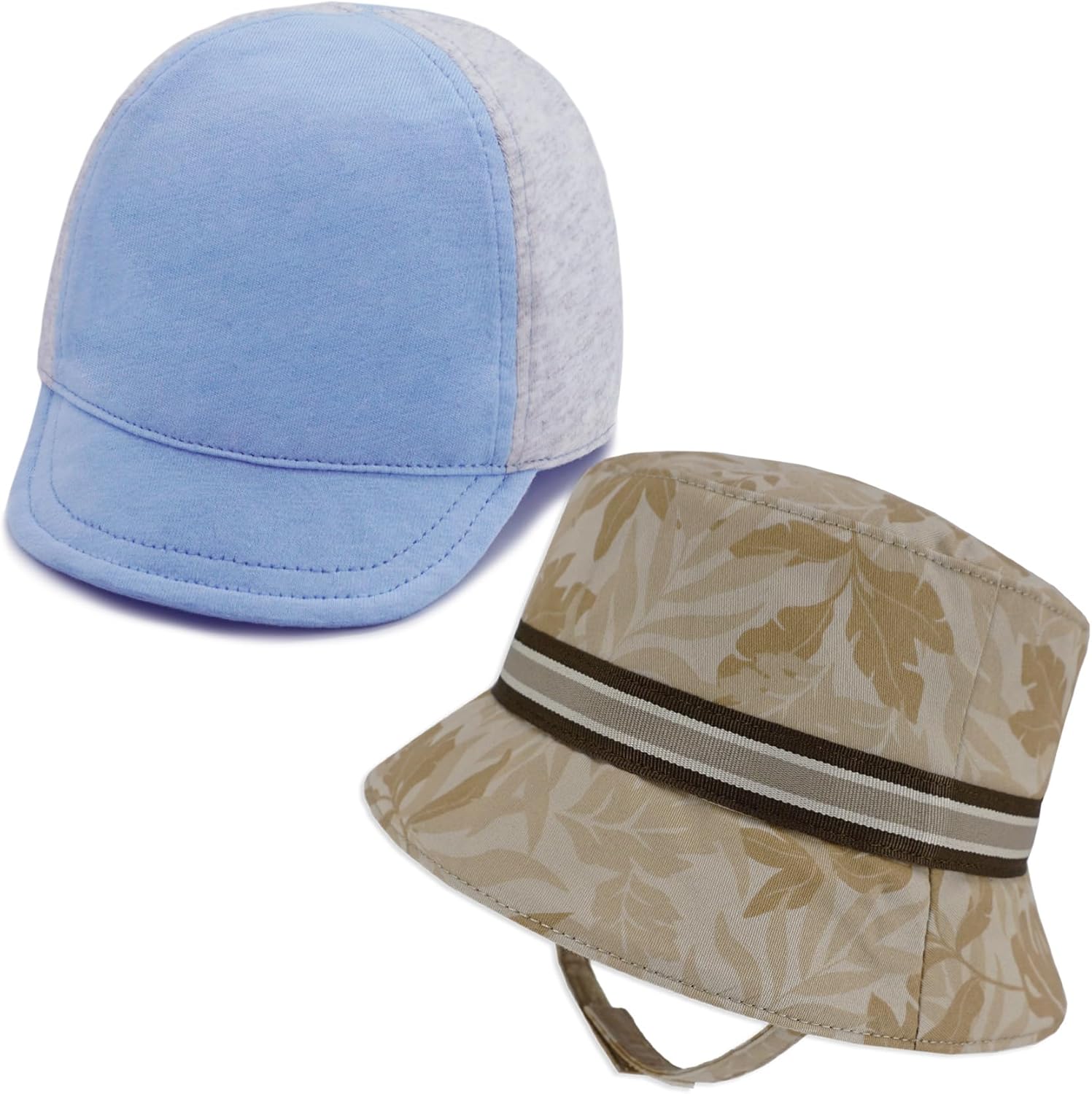 Keepersheep Baby Reversible Baseball Cap Infant Sun Hat, Cotton Knit Soft Brim for Infant Toddler