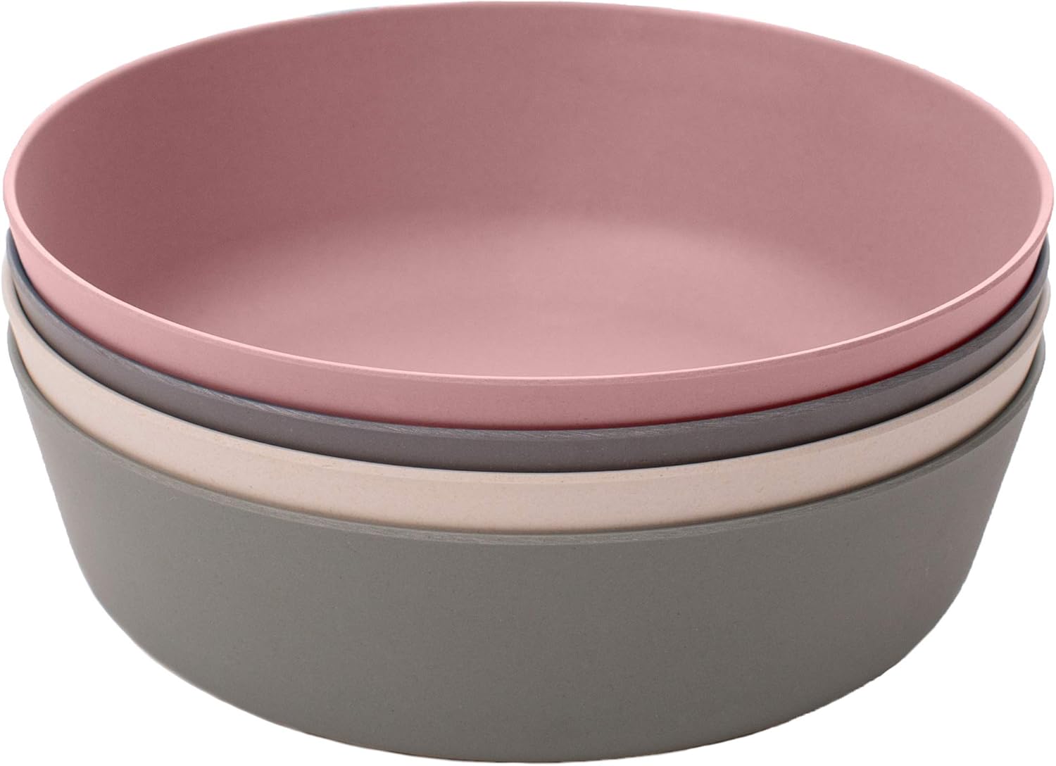 WeeSprout Bamboo Kids Bowls, Set of Four 15 oz Kid-Sized Dinnerware, Cereal, Leftovers & Snack