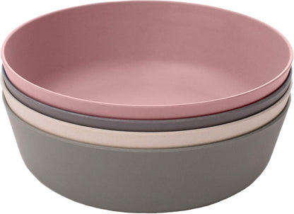 WeeSprout Bamboo Kids Bowls, Set of Four 15 oz Kid-Sized Dinnerware, Cereal, Leftovers & Snack