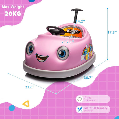 12V Dual Battery Electric Ride on Kids Bumper Car w/Remote Control,360 Degree Spin,Push Rod Rocker