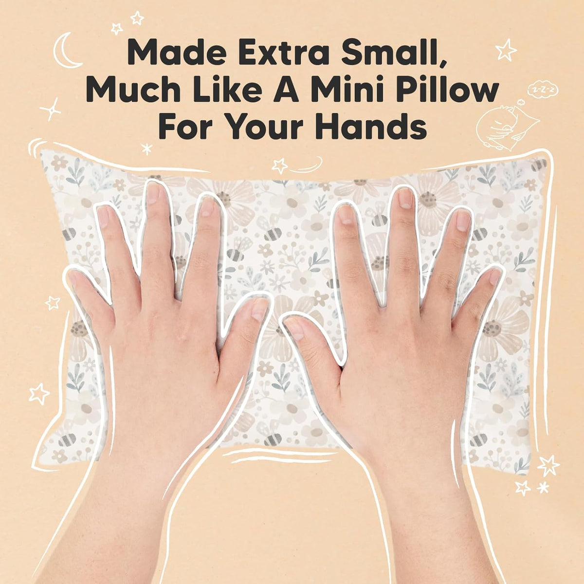 Mini Toddler Pillow with Pillowcase - 9x13 My Little Dreamy Travel Kids Pillow for Sleeping