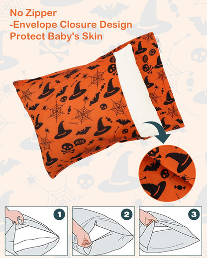 ALVABABY Toddler Pillowcases Stretchy Soft Kids Pillow Cover 2 Pack Fit 13"x 18" or 12"x16"