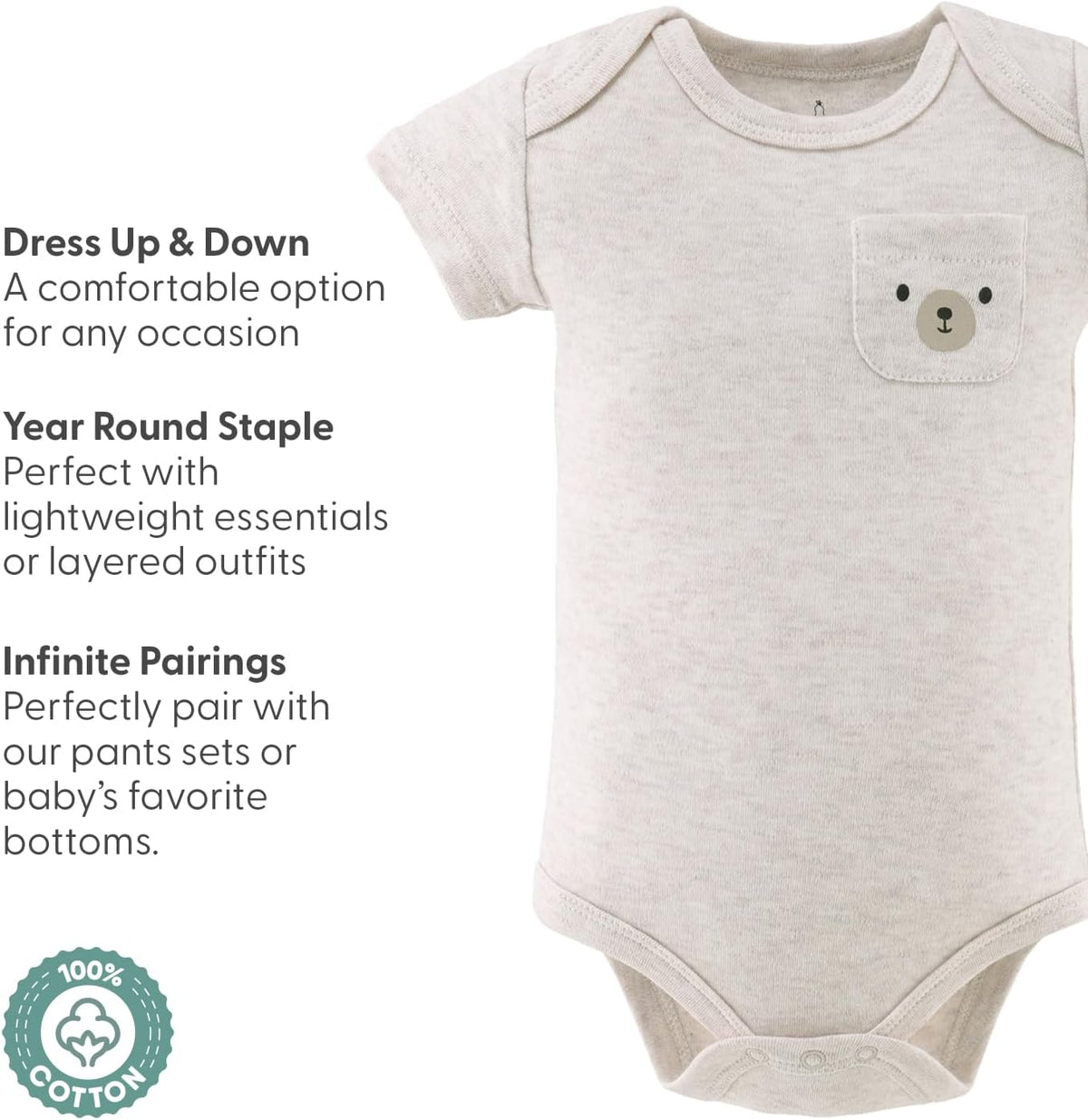 The Peanutshell Baby Bodysuits for Boys or Girls, Gender Neutral Baby Clothes, Newborn to 24m Baby